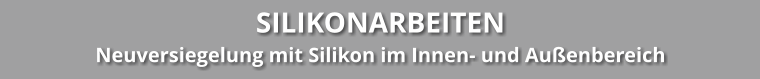 SILIKONARBEITEN Neuversiegelung mit Silikon im Innen- und Außenbereich